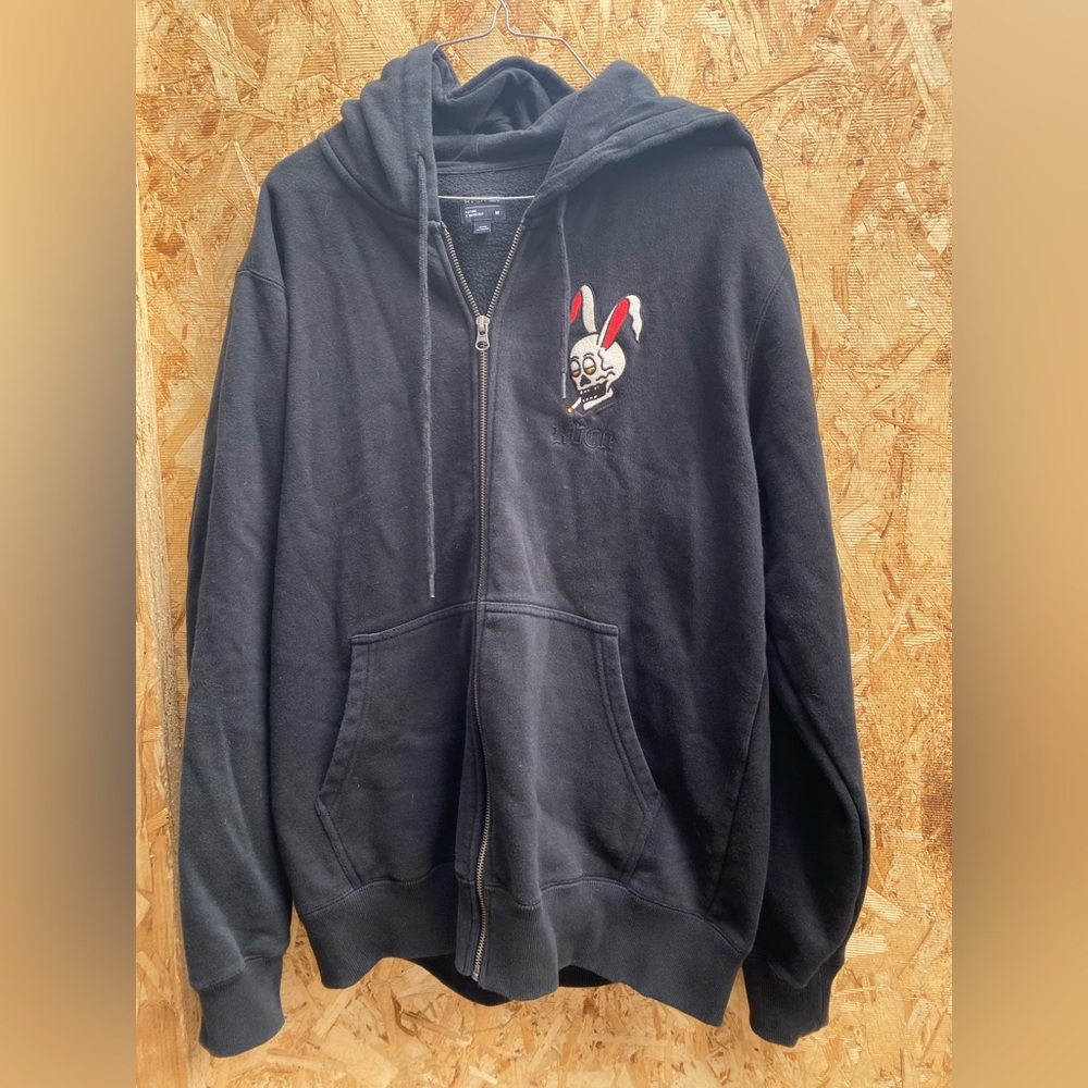 Men’s medium black hoodie sweater zip up RVCA